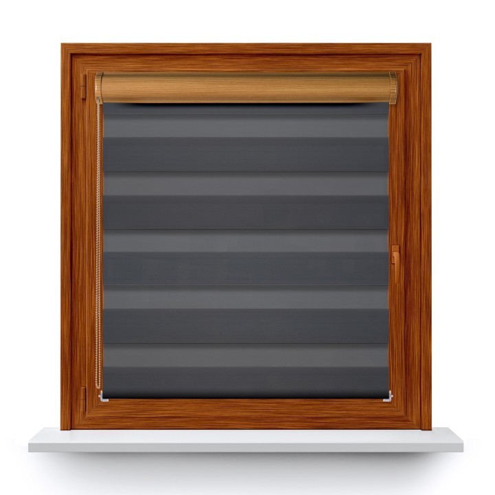 Roleta w kasecie aluminium Dzień Noc Zaciemniająca Margaret Ciemnoszara Mrg 6