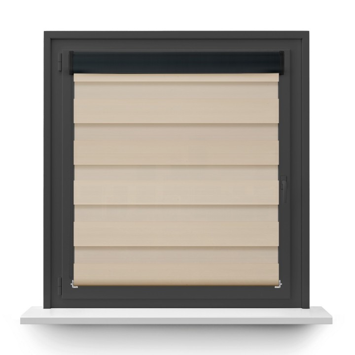 Roleta w kasecie PCV Dzień Noc Zaciemniająca Margaret z prowadnicą Beżowa Mrg 2