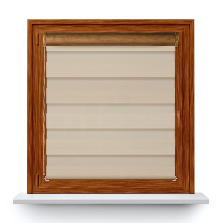 Roleta w kasecie PCV Dzień Noc Zaciemniająca Margaret z prowadnicą Beżowa Mrg 2