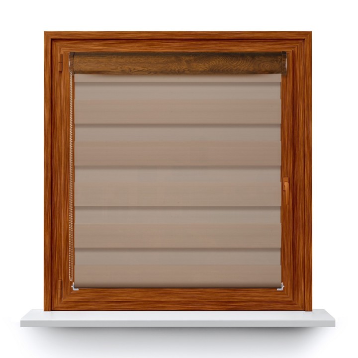 Roleta w kasecie PCV Dzień Noc Zaciemniająca Margaret z prowadnicą Beżowa Mrg 3