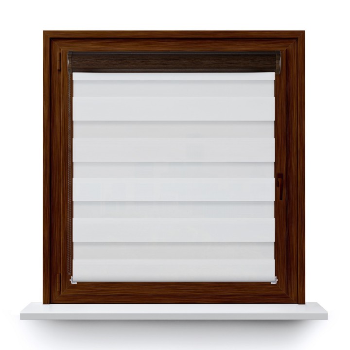 Roleta w kasecie PCV Dzień Noc Zaciemniająca Margaret z prowadnicą Biała Mrg 1