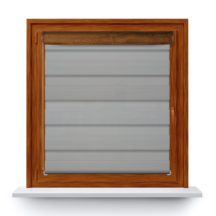 Roleta w kasecie PCV Dzień Noc Zaciemniająca Margaret bez prowadnic Jasnoszara Mrg 7