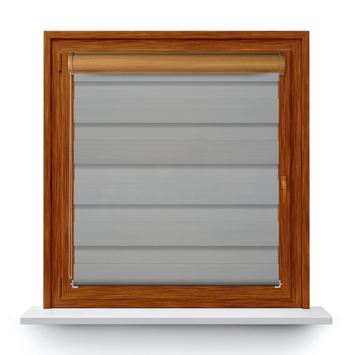 Roleta w kasecie PCV Dzień Noc Zaciemniająca Margaret bez prowadnic Jasnoszara Mrg 7