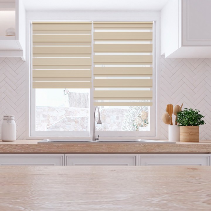 Roleta Mini Dzień Noc Zaciemniająca Margaret Beżowa Mrg-02