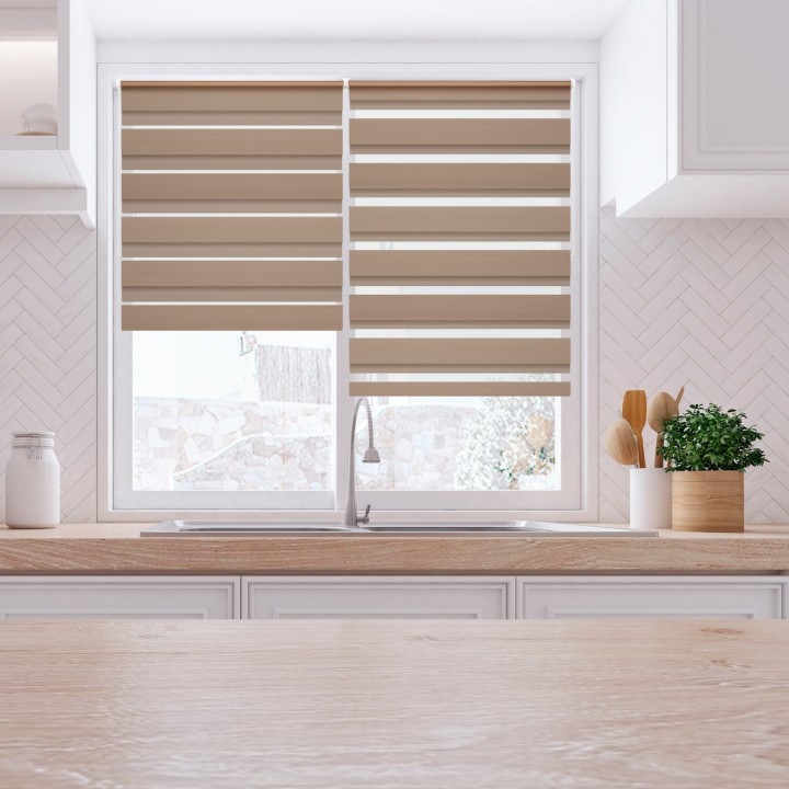 Roleta Mini Dzień Noc Zaciemniająca Margaret Beżowa Mrg-03