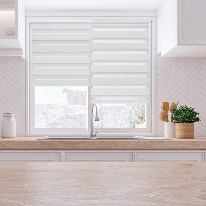 Roleta Mini Dzień Noc Zaciemniająca Margaret Biała Mrg 1