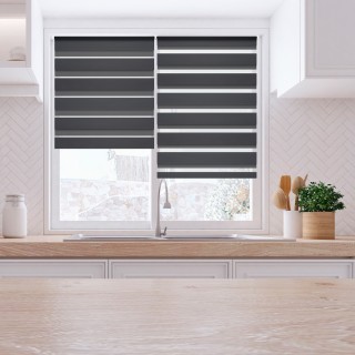 Roleta Mini Dzień Noc Zaciemniająca Margaret Ciemnoszara Mrg 6