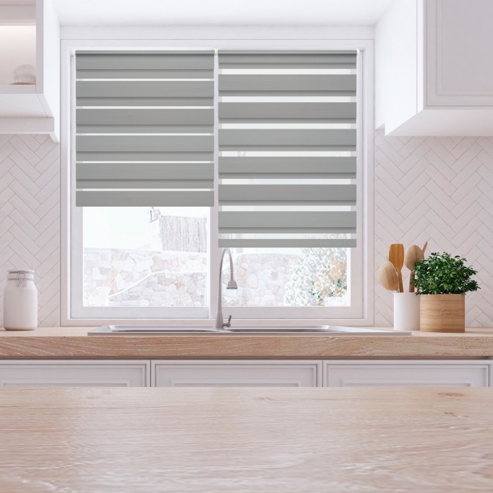 Roleta Mini Dzień Noc Zaciemniająca Margaret Jasnoszara Mrg-07