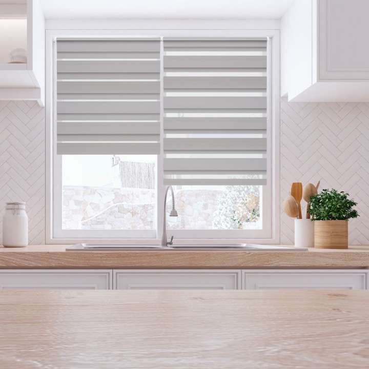 Roleta Mini Dzień Noc Zaciemniająca Margaret Szara Mrg-04