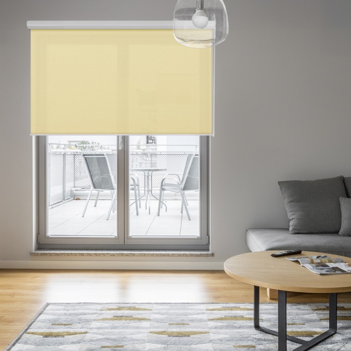 Roleta w kasecie aluminium Gładka Przyciemniająca Royal Kremowa 800