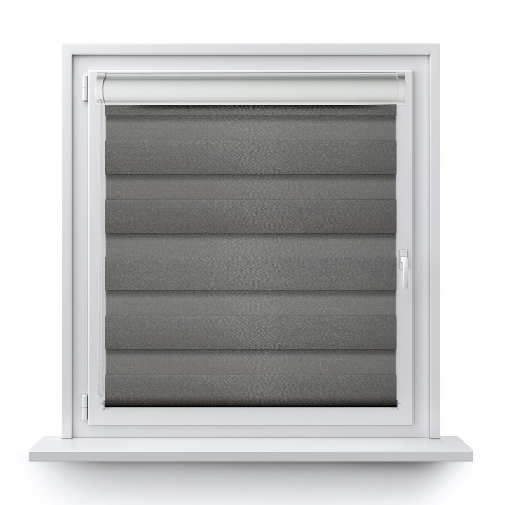 Roleta w kasecie PCV Dzień Noc Przyciemniająca Glossy Elegance bez prowadnic Ciemnoszara 15988