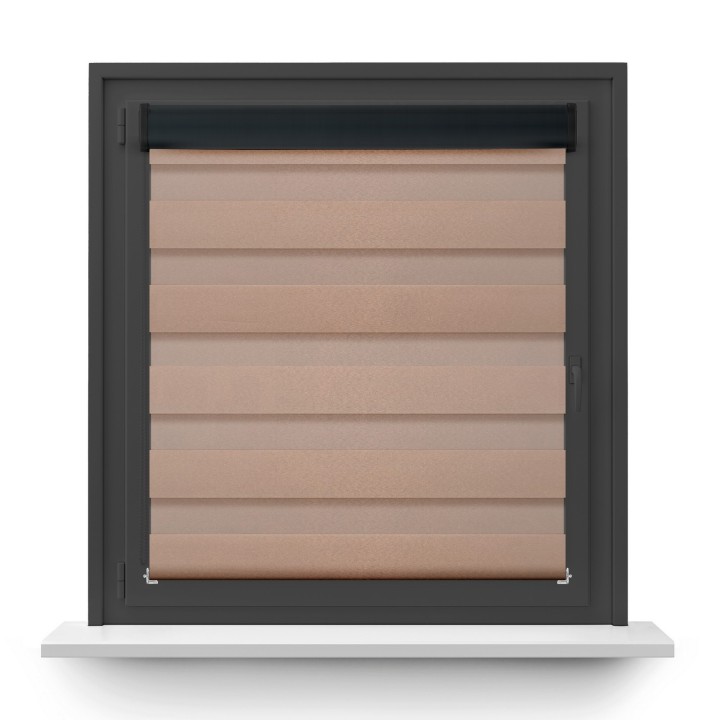 Roleta w kasecie PCV Dzień Noc Przyciemniająca Glossy Elegance bez prowadnic Miedziana 15398