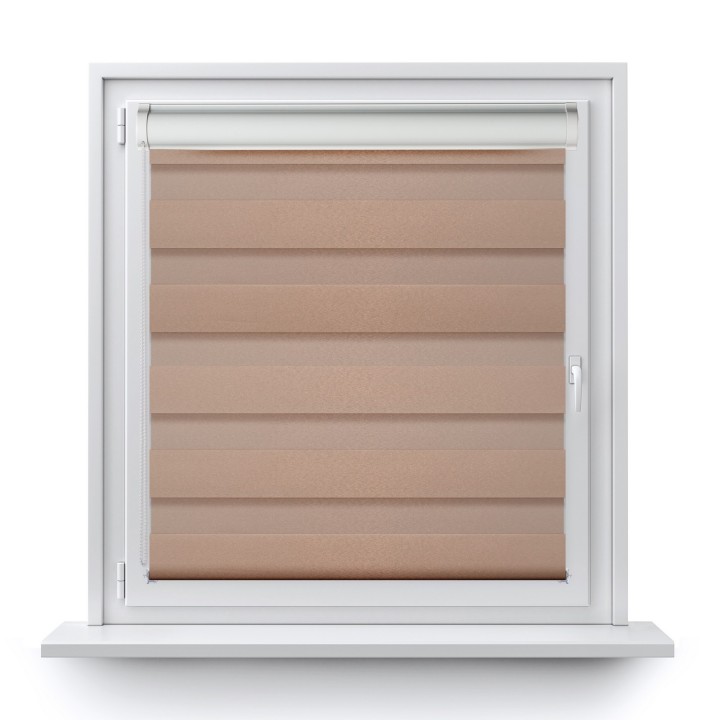 Roleta w kasecie PCV Dzień Noc Przyciemniająca Glossy Elegance bez prowadnic Miedziana 15398