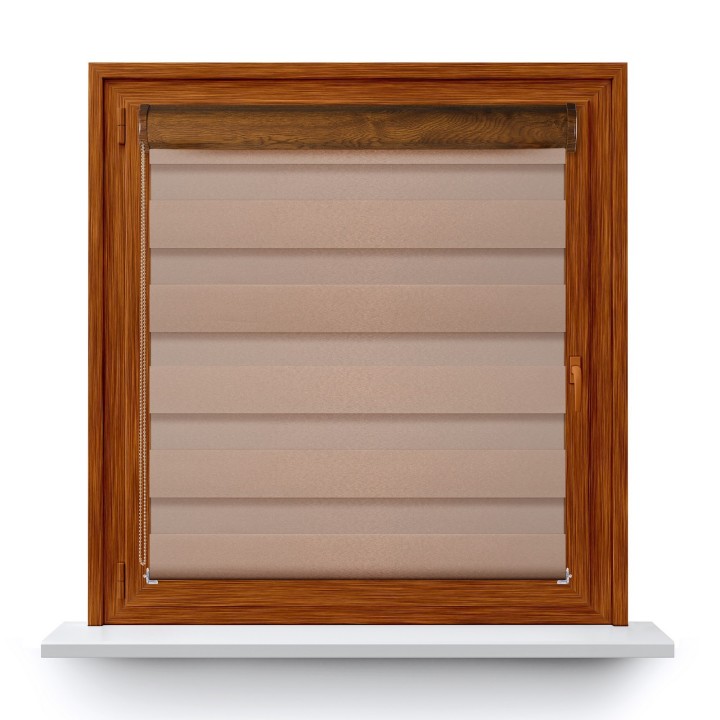 Roleta w kasecie PCV Dzień Noc Przyciemniająca Glossy Elegance bez prowadnic Miedziana 15398