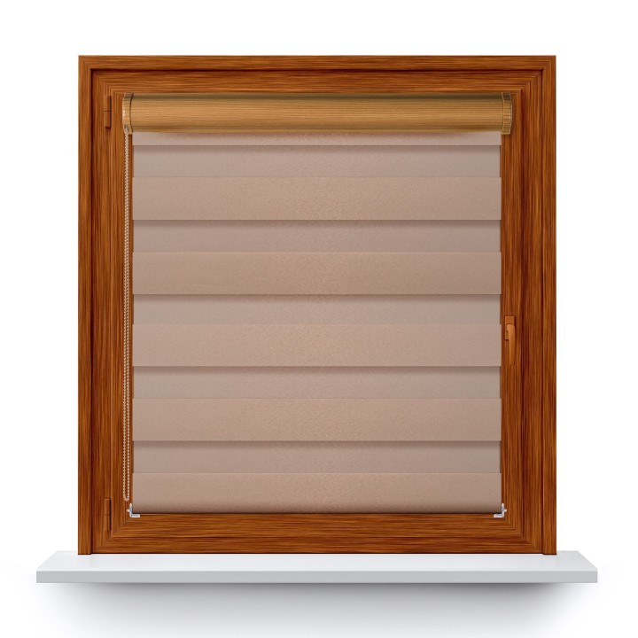 Roleta w kasecie PCV Dzień Noc Przyciemniająca Glossy Elegance bez prowadnic Miedziana 15398