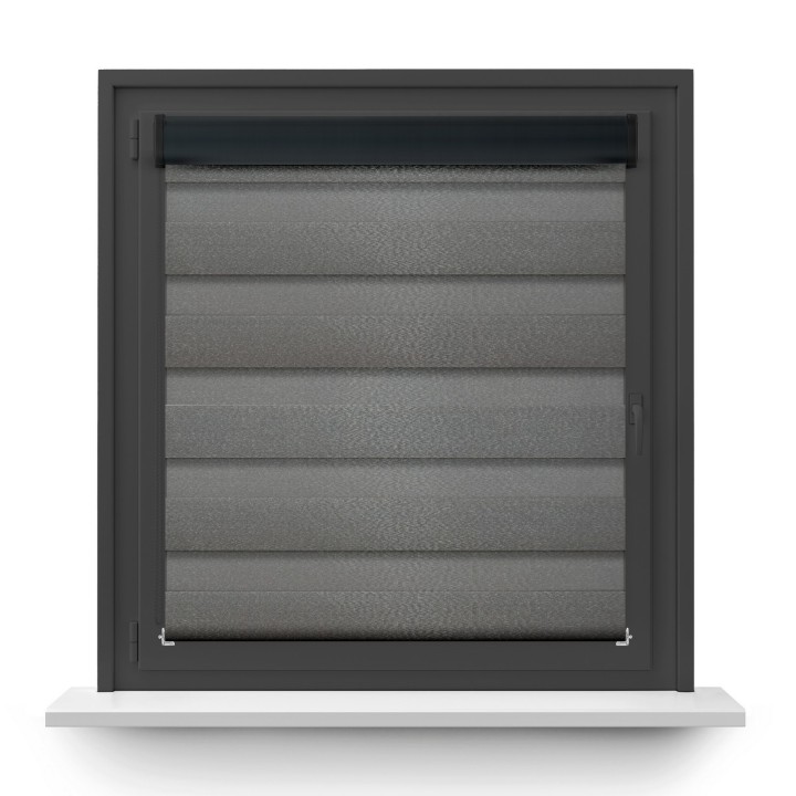 Roleta w kasecie PCV Dzień Noc Przyciemniająca Glossy Elegance bez prowadnic Ciemnoszara 15988