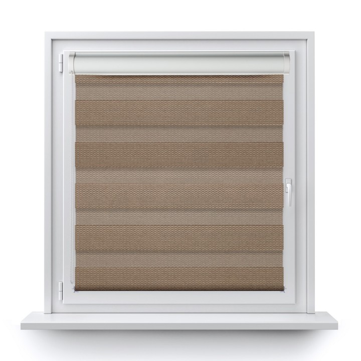 Roleta w kasecie PCV Dzień Noc Przyciemniająca Essential z prowadnicą Brązowa 1704