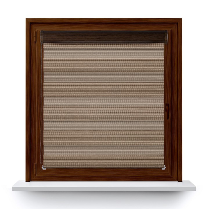 Roleta w kasecie PCV Dzień Noc Przyciemniająca Essential z prowadnicą Brązowa 1704