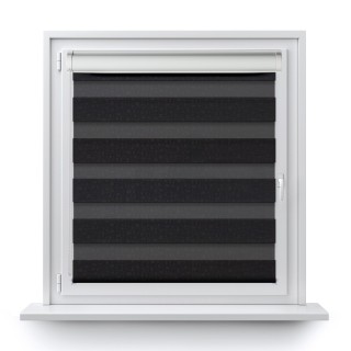 Roleta w kasecie PCV Dzień Noc Przyciemniająca Geometric bez prowadnic Czarna 14509