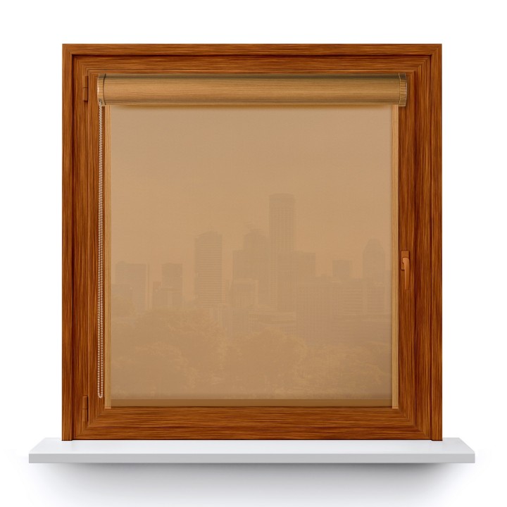 Roleta w kasecie PCV Gładka Przyciemniająca Gładka z prowadnicą Ciemnobeżowa 1901