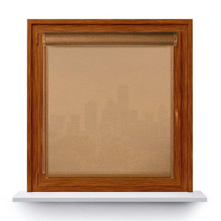 Roleta w kasecie PCV Gładka Przyciemniająca Gładka z prowadnicą Ciemnobeżowa 1901