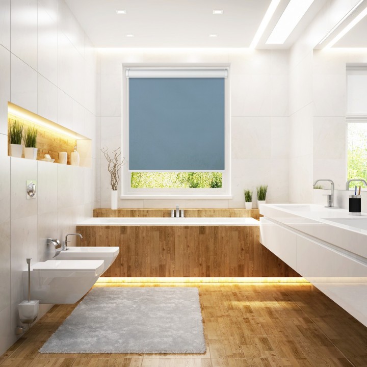 Roleta w kasecie PCV Gładka Przyciemniająca Gładka z prowadnicą Niebieska 510