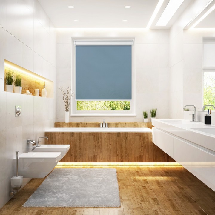 Roleta w kasecie PCV Gładka Przyciemniająca Gładka bez prowadnic Niebieska 510