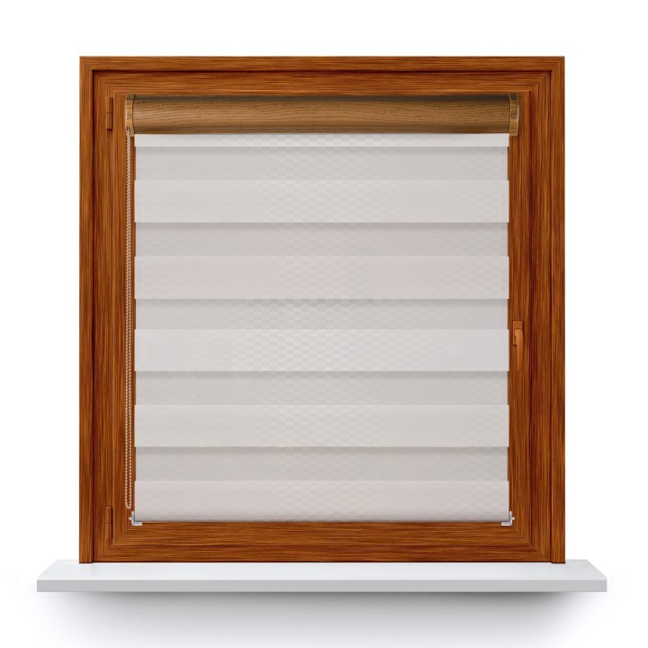 Roleta w kasecie PCV Dzień Noc Przyciemniająca Brazilian z prowadnicą Różowa 16503