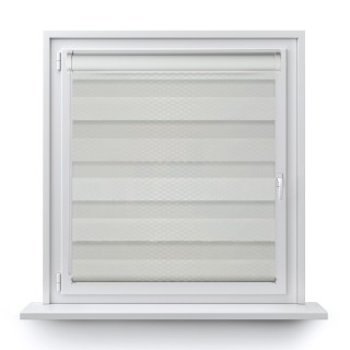 Roleta w kasecie PCV Dzień Noc Przyciemniająca Brazilian z prowadnicą Biała 16501