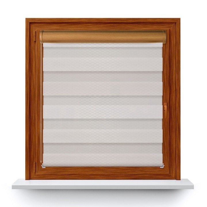 Roleta w kasecie PCV Dzień Noc Przyciemniająca Brazilian bez prowadnic Różowa 16503