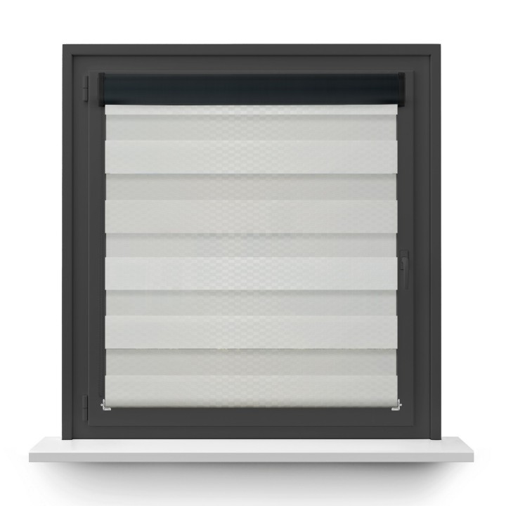 Roleta w kasecie PCV Dzień Noc Przyciemniająca Brazilian bez prowadnic Biała 16501