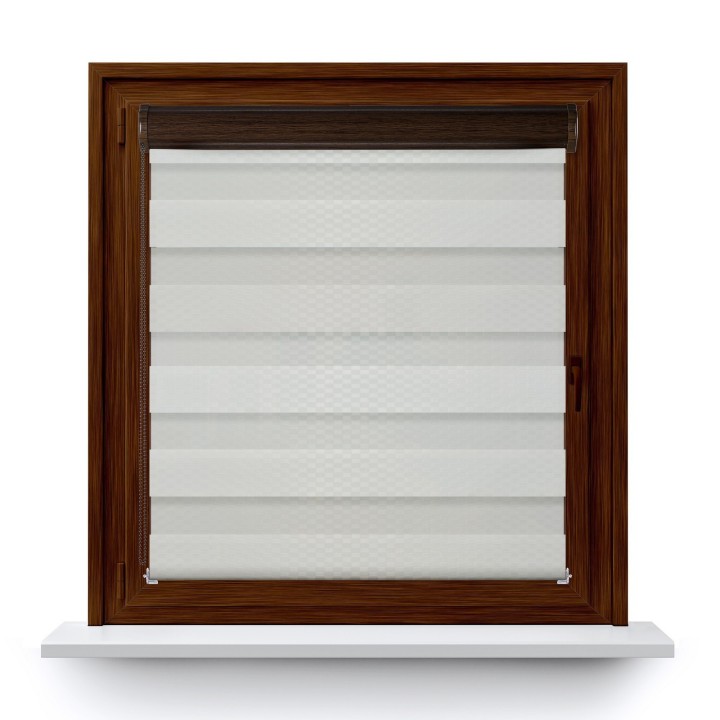 Roleta w kasecie PCV Dzień Noc Przyciemniająca Brazilian bez prowadnic Biała 16501