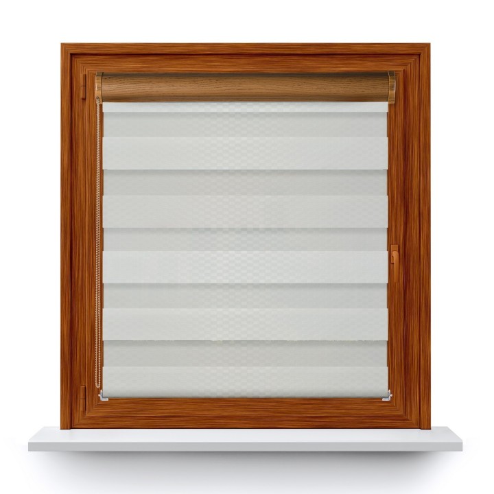 Roleta w kasecie PCV Dzień Noc Przyciemniająca Brazilian bez prowadnic Biała 16501