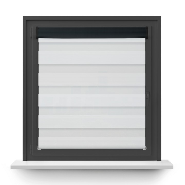 Roleta w kasecie PCV Dzień Noc Przyciemniająca Chic z prowadnicą Biała 6001