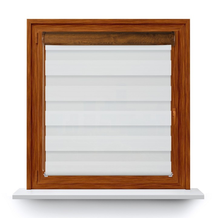 Roleta w kasecie PCV Dzień Noc Przyciemniająca Chic z prowadnicą Biała 6001