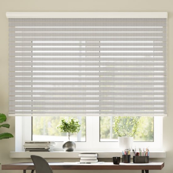 Cassette Superior roller blind Dzień Noc Organza Polarny 001
