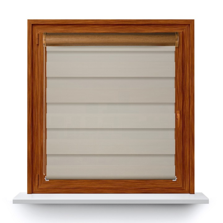 Roleta w kasecie PCV Dzień Noc Przyciemniająca Chic z prowadnicą Beżowa 6004