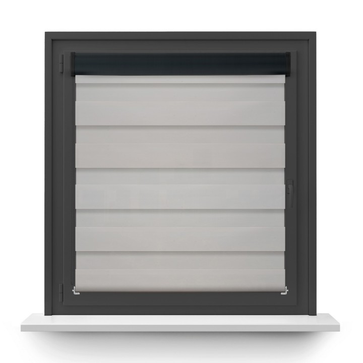 Roleta w kasecie PCV Dzień Noc Przyciemniająca Chic z prowadnicą Jasna Szara 6009