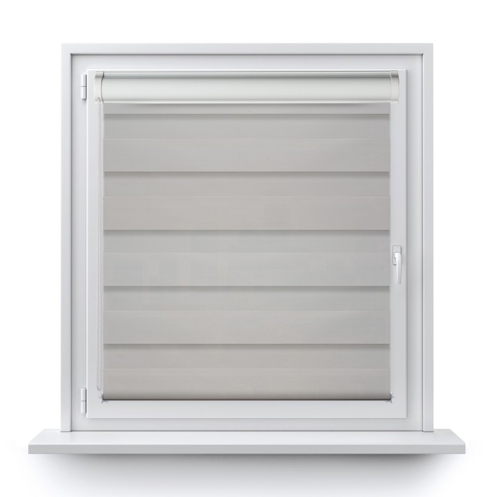 Roleta w kasecie PCV Dzień Noc Przyciemniająca Chic z prowadnicą Jasna Szara 609