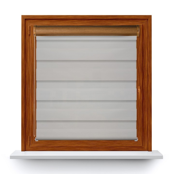 Roleta w kasecie PCV Dzień Noc Przyciemniająca Chic z prowadnicą Jasna Szara 609