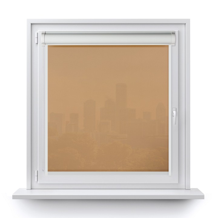 Roleta w kasecie PCV Gładka Przyciemniająca Gładka z prowadnicą Ciemnobeżowa 1901