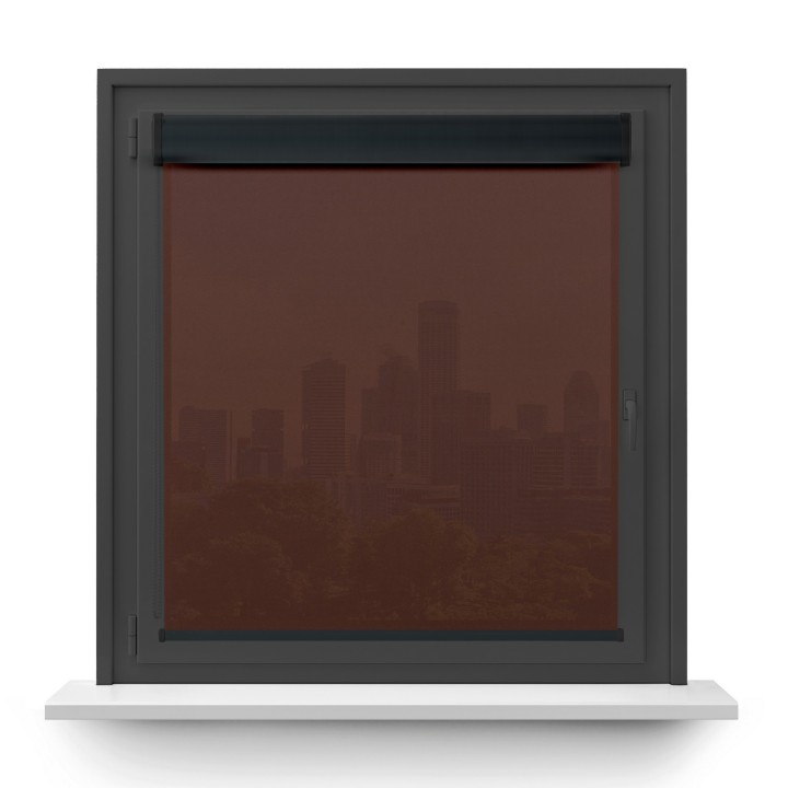 Roleta w kasecie PCV Gładka Przyciemniająca Gładka bez prowadnic Brązowa 524