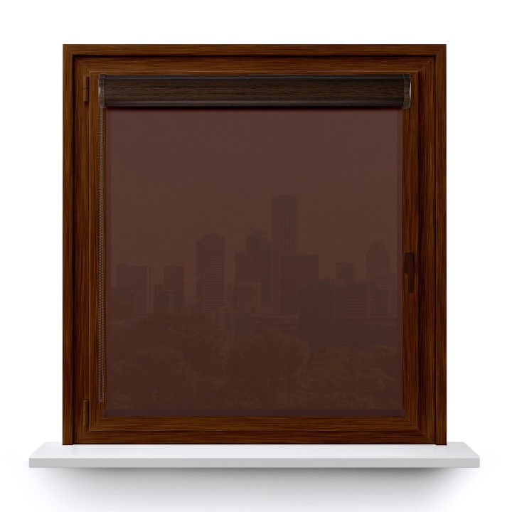 Roleta w kasecie PCV Gładka Przyciemniająca Gładka bez prowadnic Brązowa 524