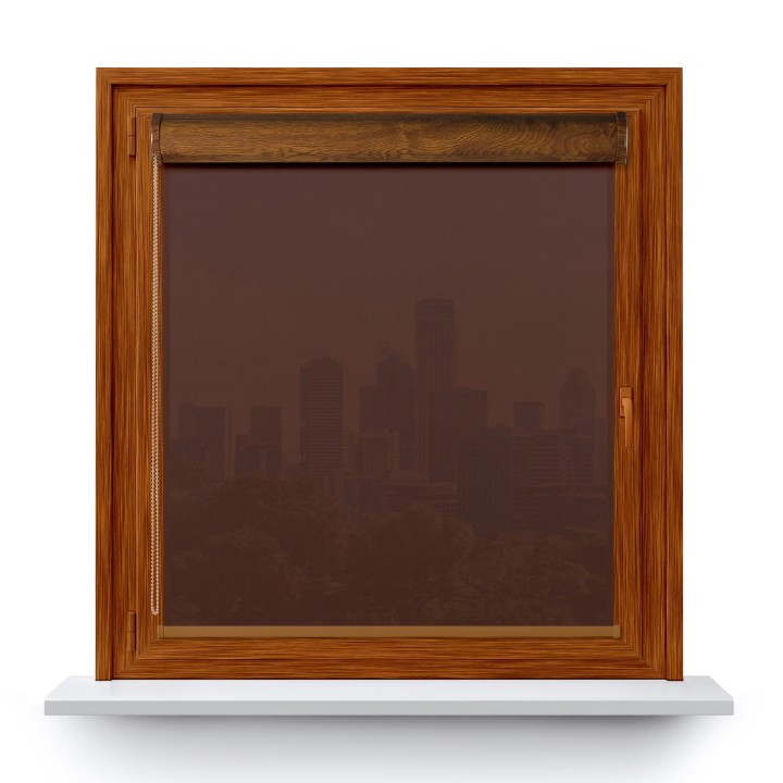 Roleta w kasecie PCV Gładka Przyciemniająca Gładka bez prowadnic Brązowa 524