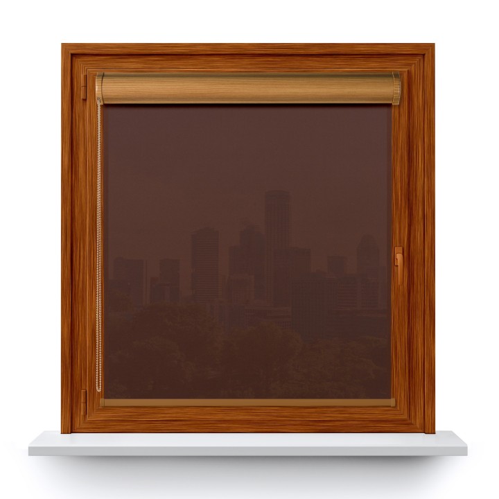 Roleta w kasecie PCV Gładka Przyciemniająca Gładka bez prowadnic Brązowa 524