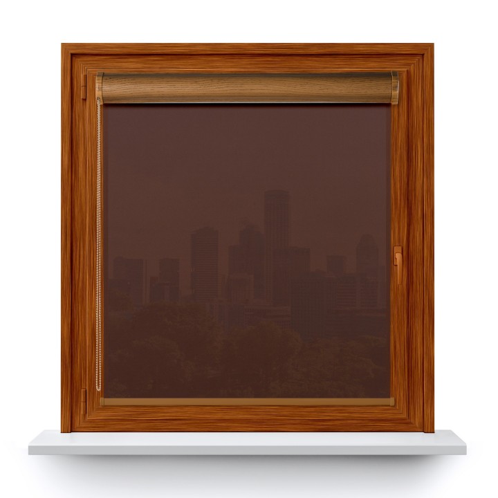 Roleta w kasecie PCV Gładka Przyciemniająca Gładka bez prowadnic Brązowa 524