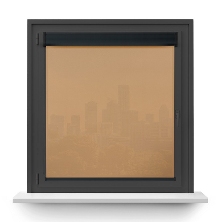 Roleta w kasecie PCV Gładka Przyciemniająca Gładka bez prowadnic Ciemnobeżowa 1901