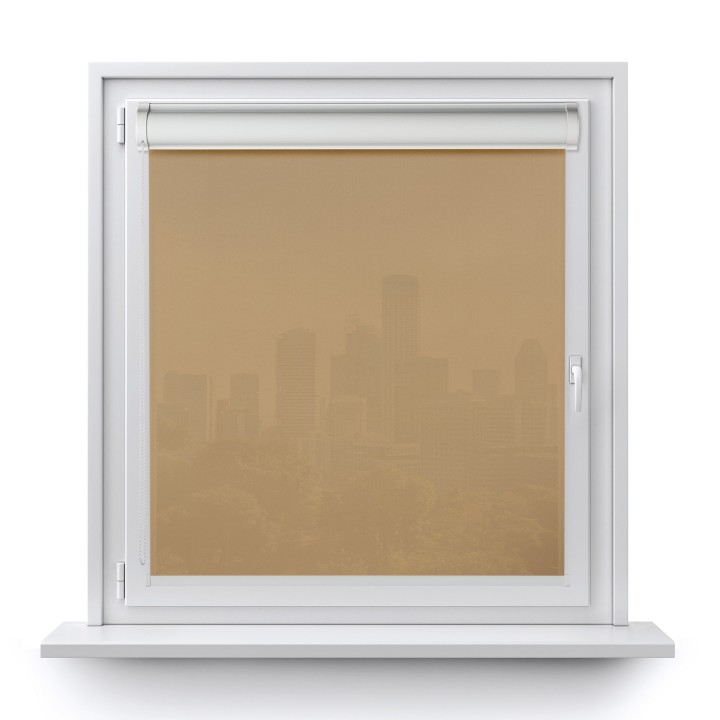 Roleta w kasecie PCV Gładka Przyciemniająca Gładka bez prowadnic Ciemnobeżowa 1901