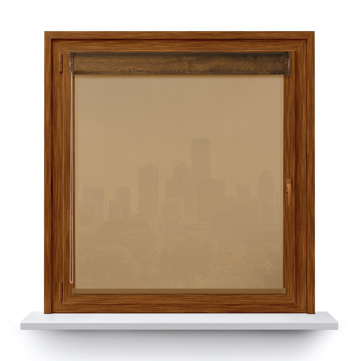 Roleta w kasecie PCV Gładka Przyciemniająca Gładka bez prowadnic Ciemnobeżowa 1901