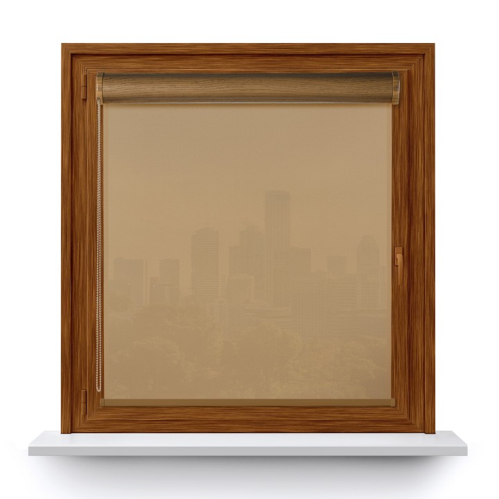 Roleta w kasecie PCV Gładka Przyciemniająca Gładka bez prowadnic Ciemnobeżowa 1901